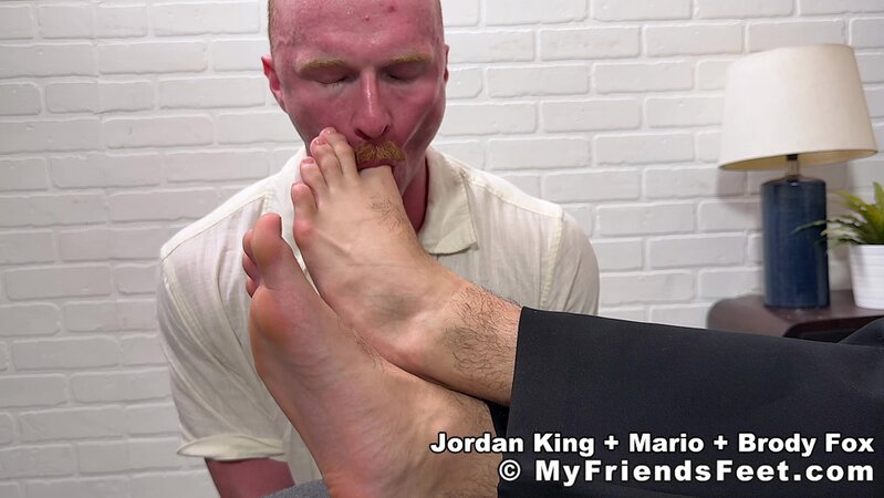 Brody Fox dives in and worships Jordan King’s sheer socks and bare feet