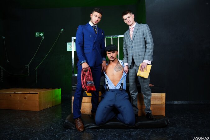 Vincent Grey and Trevor Harris make club owner Tom Storm pay his pizzo with his ass