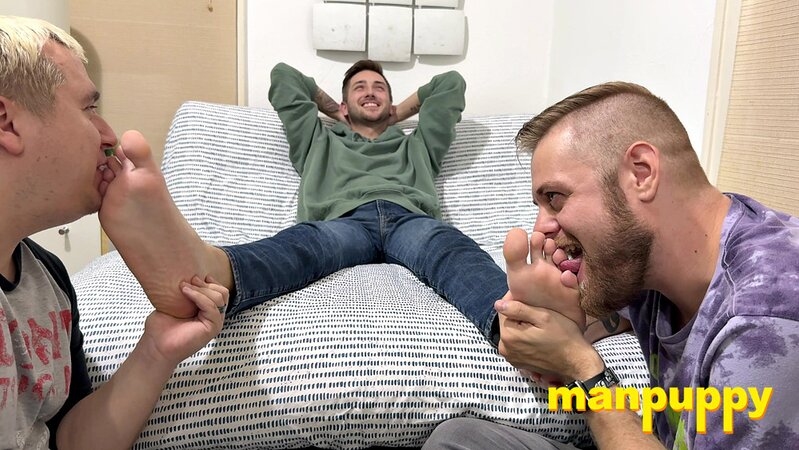 Ryder worships Dimitri’s gorgeous feet while Matt adds a few surprise tickles