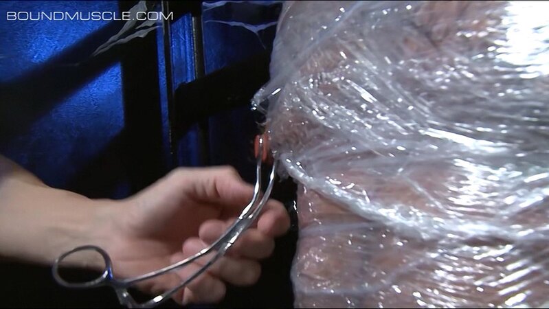 Joe Giovanni traps Drake Jaden in plastic wrap and crushes his balls with steel