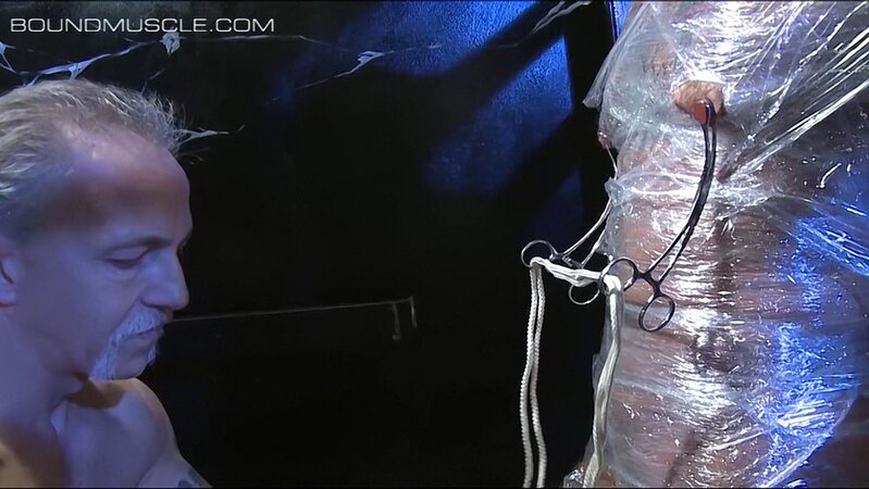 Joe Giovanni traps Drake Jaden in plastic wrap and crushes his balls with steel