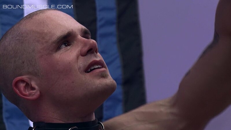 Master Derek Da Silva rips clothespins from pup Cullen Cable’s sensitive skin