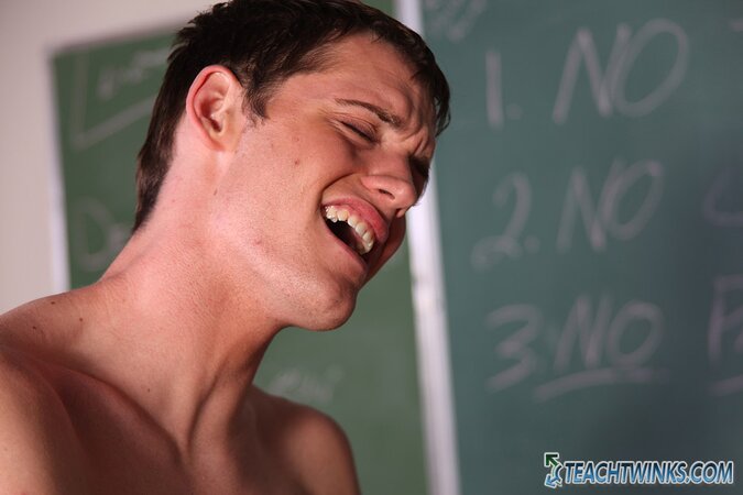 Ashton Rush and Caleb Coniam skip studying to fuck on the teacher’s desk