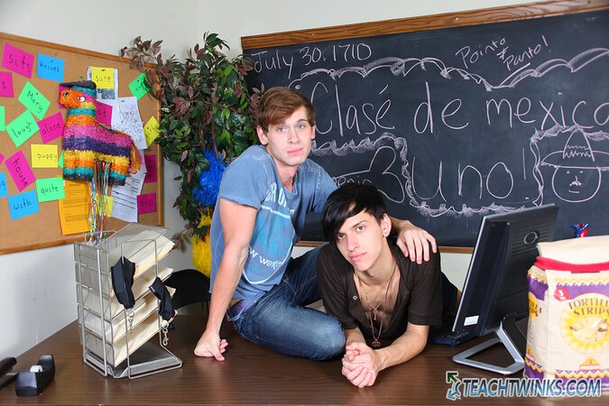 Jayden Ellis gets caught staring at Jae Landen’s cock in the school bathroom