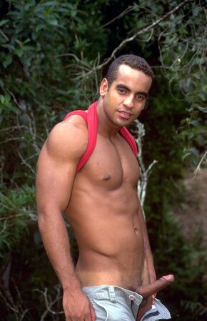 Fat brazilian street stud whips out his huge hard dick outdoors