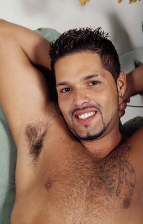 Young fit latino model shows his bubble butt and massive cock knob