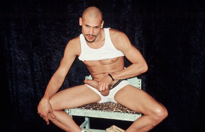 Smooth stud with model looks proudly shows off his perfect naked body