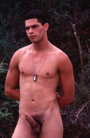 Hot latin recruit Juan fires off his big gun while still in uniform