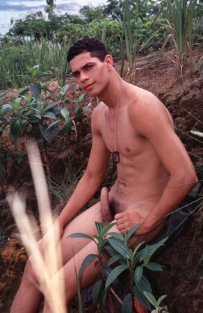 Hot latin recruit Juan fires off his big gun while still in uniform