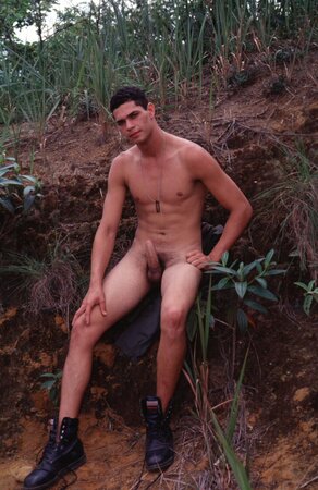 Hot latin recruit Juan fires off his big gun while still in uniform