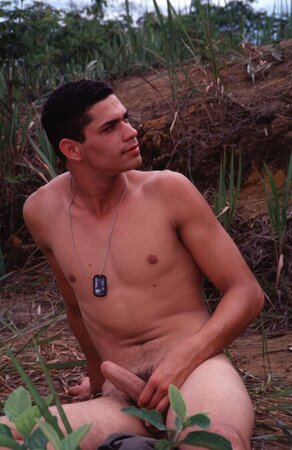Hot latin recruit Juan fires off his big gun while still in uniform
