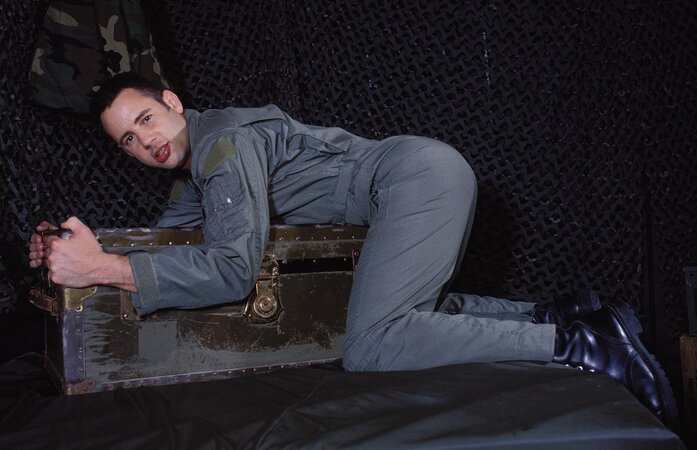 Horny mechanic begs every client to wreck his smooth shaved hole