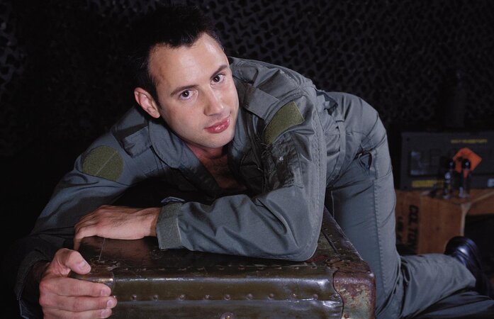 Horny mechanic begs every client to wreck his smooth shaved hole