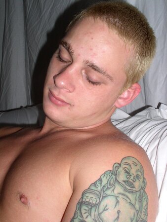 Cute chubby twink shows off his soft belly and strokes his young cock