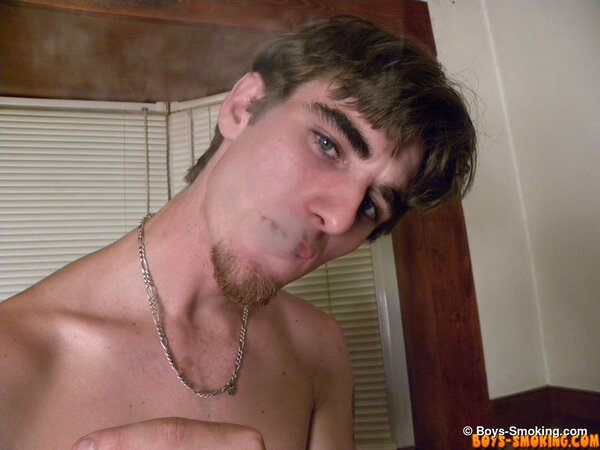 Straight boy Duke smokes and cums all over his scooter and bush