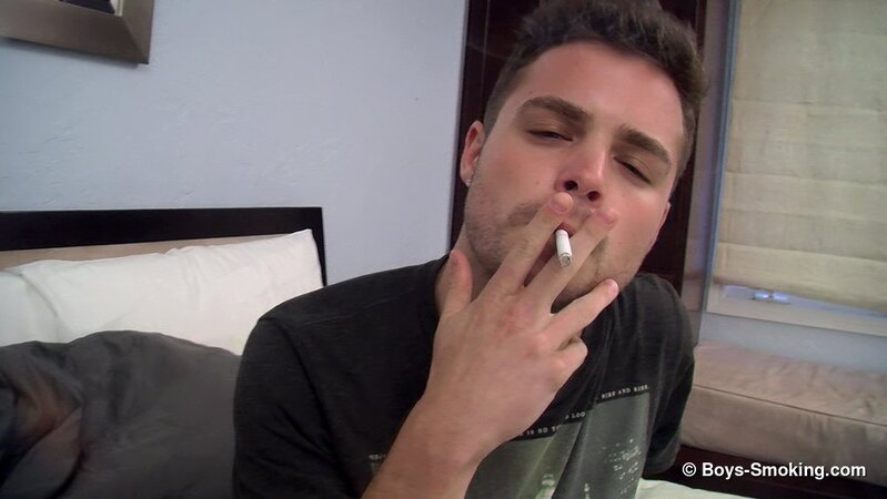 Dustin Fitch chainsmokes and fingers his hole before blowing a thick load