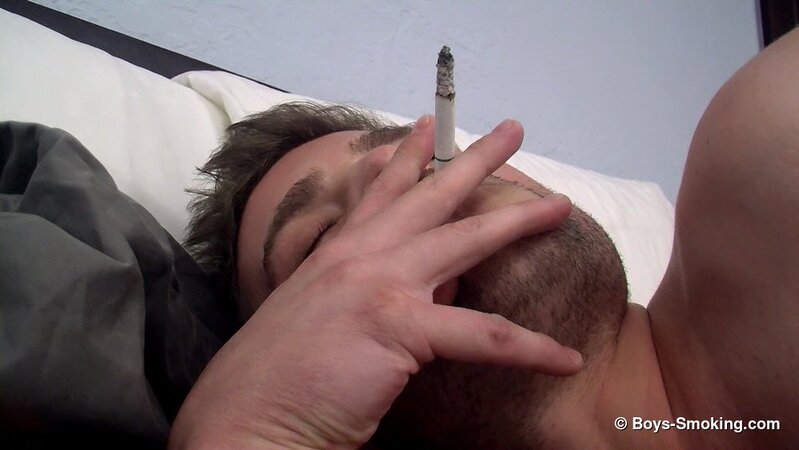Dustin Fitch chainsmokes and fingers his hole before blowing a thick load