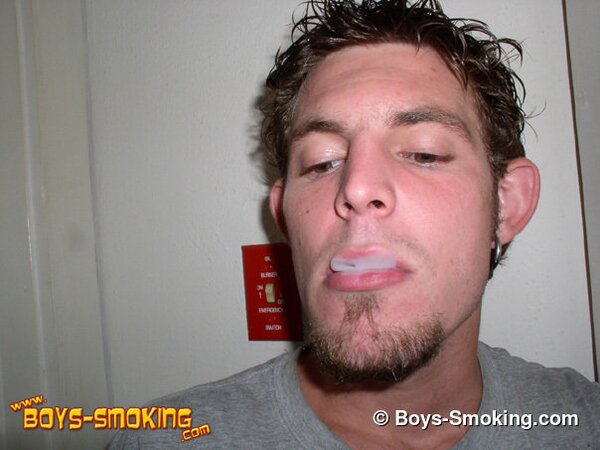 Straight boy Maxx smokes Marlboros and Salems while stroking out a thick load
