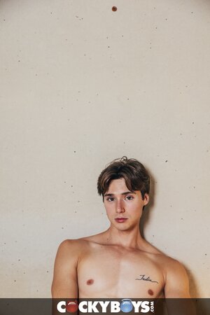 Jeremiah Johnson smokes heavily while playing with his huge twink dick