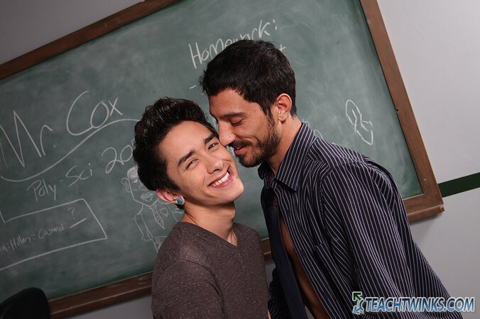 Horny student Jason Alcok confesses his boner problem to teacher Harry Cox
