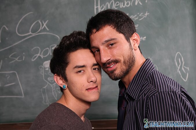 Horny student Jason Alcok confesses his boner problem to teacher Harry Cox