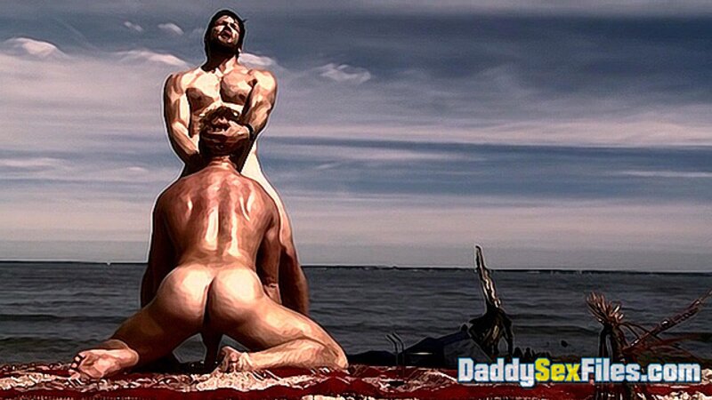 Christopher Daniels takes Colby Keller’s big dick deep in a hidden spot at the beach