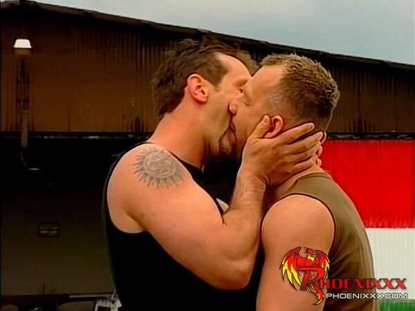 Four horny studs turn an airplane hangar into a raw cum covered orgy