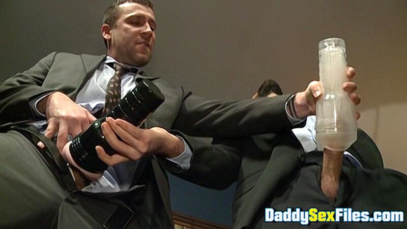 Rich Kelly and Trevor Knight turn a Fleshlight party into a hot cum eating threesome with Seth Roberts