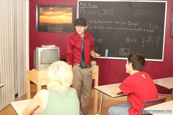 Conner Bradley and Ryan Morrison skip class to fuck raw all over the teacher's desk