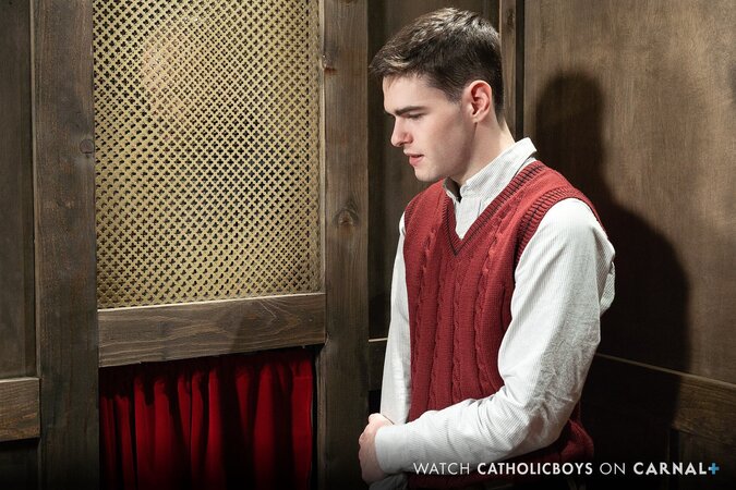 Father Max Sargent relieves altar boy Tyga Knottz of his sins with a deep breed