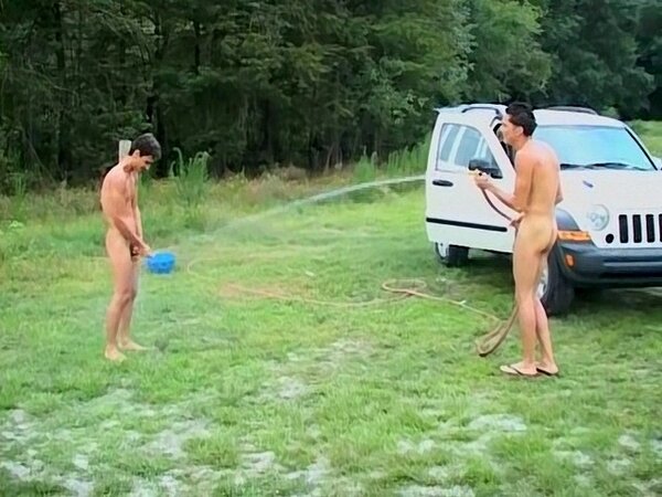 Kaden and YoungGun take a wild break from washing cars to swap deep blowjobs