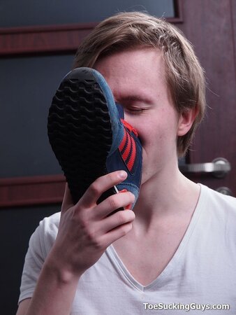 A slender young twink explores a kinky and intimate foot fetish play session