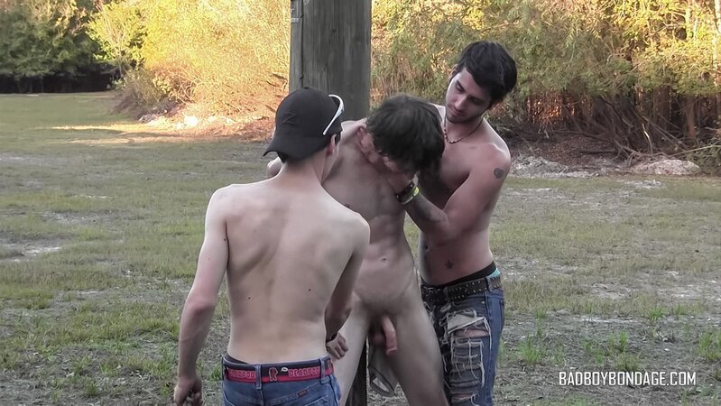 Ryann Ruckers and Jackson Wolfe find a naked Damien Rage tied to a park post