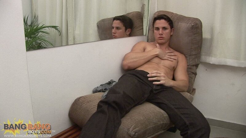 Handsome Brazilian stud Carlos gets naked for a steamy solo session