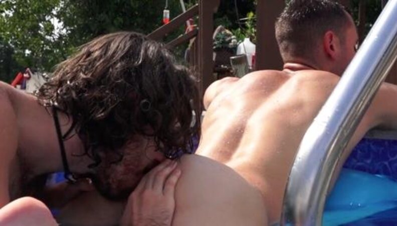 Brenner Bolton and Trevor Kingsly cool off with a hot poolside fuck