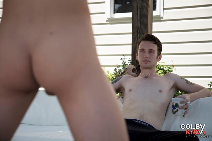 Payne Alexander dominates submissive Grayson Lange with bondage and wax