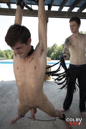 Payne Alexander dominates submissive Grayson Lange with bondage and wax