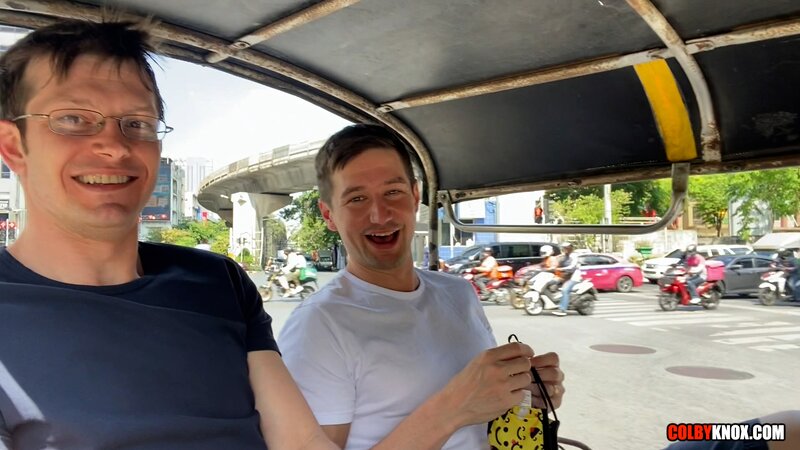 Colby Chambers fills Mickey Knox raw on a high rise balcony in Thailand