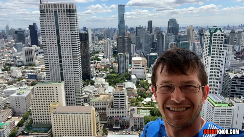 Colby Chambers fills Mickey Knox raw on a high rise balcony in Thailand