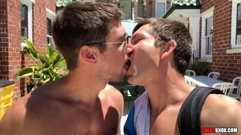 Colby Chambers and Mickey Knox fuck against the window in LA