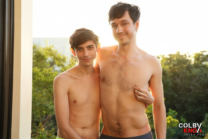 Dave Mitchell and Dakota Wonders share a romantic dusk fuck on the balcony