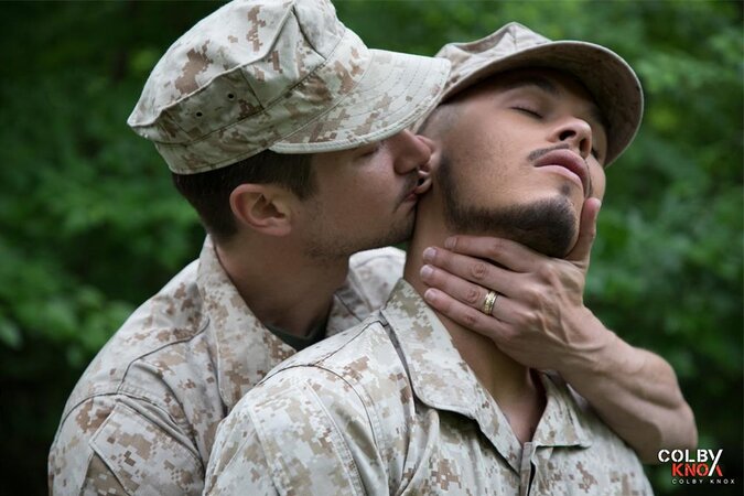 Colby Chambers and Seth Knight sneak off into the woods for a fuck