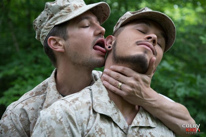 Colby Chambers and Seth Knight sneak off into the woods for a fuck