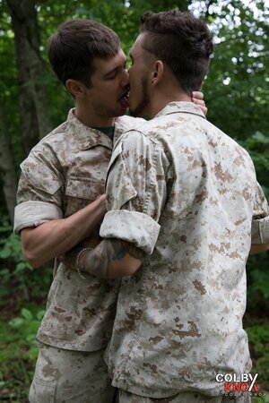 Colby Chambers and Seth Knight sneak off into the woods for a fuck