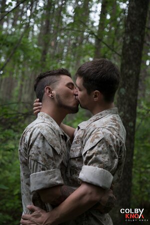 Colby Chambers and Seth Knight sneak off into the woods for a fuck