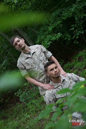 Colby Chambers and Seth Knight sneak off into the woods for a fuck