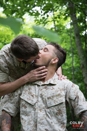 Colby Chambers and Seth Knight sneak off into the woods for a fuck