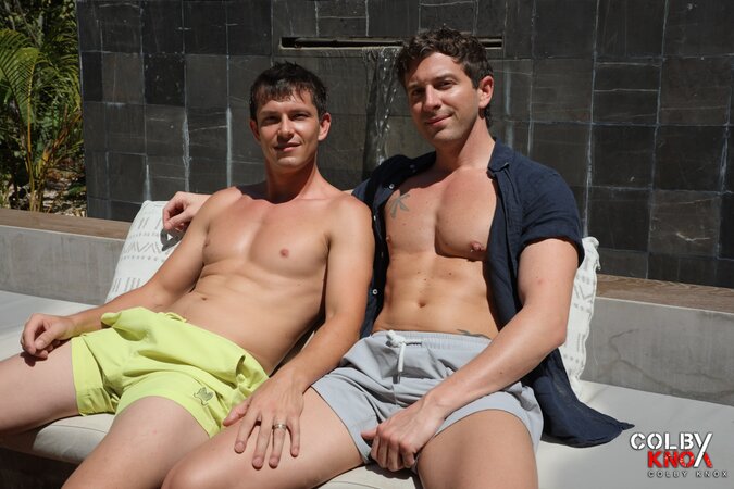 Scottie J goes into beast mode and barebangs Mickey Knox poolside