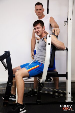 Pierce Paris pounds Mickey Knox hard in an intense gym sex encounter