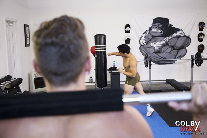 Troy Accola catches Sunny D training in the gym and takes him deep from behind